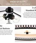 17 Inch Semi Flush Mount Ceiling Light Fixture With Three Light E26 Base Dope Modern Double Drum Design In Matte Black Iron Mesh Cage With Glass Diffuser, close-up of bulb sockets and iron mesh detail