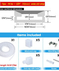 Silicone LED Channel System 16.5 Feet Waterproof Flexible Tube IP67 Dustproof for 10mm LED Strips Inner Diameter USC1 components