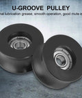 Heavy Duty Pulley Wheel Set 4Pcs 0840UU 8x40x20.7mm U Groove Ball Bearing Roller For Doors, Sliding Tracks, Closets, And Mechanical Control Gear Smooth Glide, Durable Metal And Plastic Build.