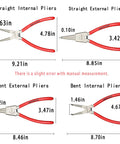 4 Piece Snap Ring Pliers Set Internal External Circlip Pliers 9 Inch Heavy Duty Ring Remover for Retaining Rings Straight and Bent Tips
