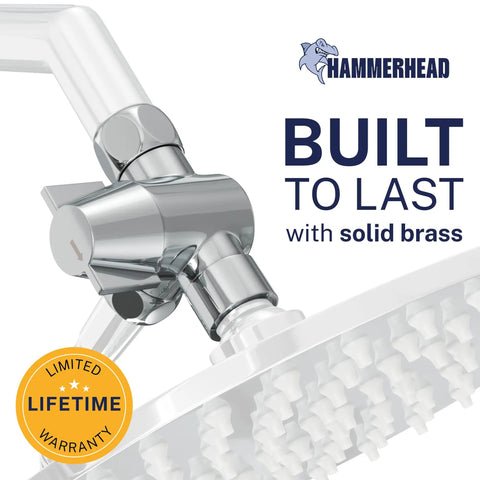 Heavy Duty Brass 3 Way Shower Diverter Valve For Fixed And Handheld Heads Chrome Finish All Metal Construction