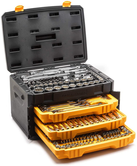 243 Piece 12 Point Mechanics Tool Set With 3 Drawer Storage Box Includes 90 Tooth Ratchet For Tight Spaces Full Polish Long Pattern Wrenches And Sockets Pro Grade Tools Built For Real World Jobs