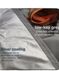 Heavy Duty Bicycle Cover For Outdoors All Weather Waterproof And Heat Resistant Ideal For Ebike Battery Or Rain Cover Includes Large Mesh Bag For Easy Travel 29 Inch Large Fit One Bike showing silver coating and grey color