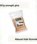 Natural Hide Glue Granules For Woodworking And Cabinet Building Reversible Animal Protein Adhesive Heavy Duty Bond in resealable bag.