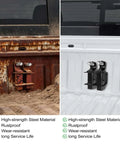 Before and after comparison of Heavy Duty Trailer Hitch Storage Rack Hella Sturdy Steel Wall Organizer for hitches.