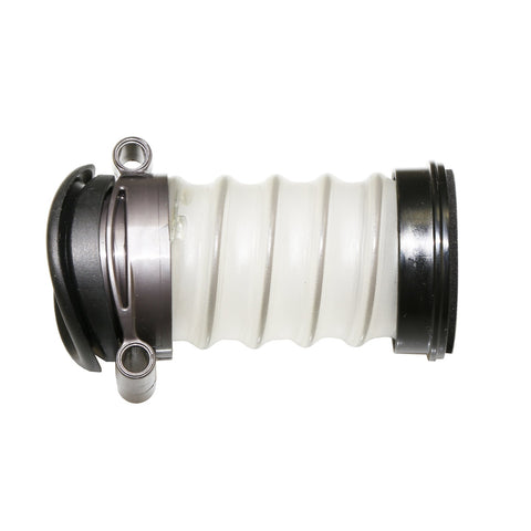 Side view of Genuine Change Over Valve Hose for DC40 Upright Vacuum Cleaner Replacement Part 92262503, ribbed white material.