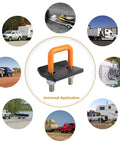 Heavy Duty Hitch Tightener For 1.25 In And 2 In Hitches With Anti Rattle Stabilizer Beefed Up Rubber Coated U Bolt Reduces Movement On Cargo Carriers And Bike Racks All Weather Rustproof Orange 1 Pack shown with universal application
