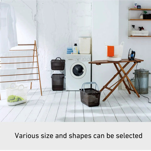Portable Large Basket With Movable Handles For Kitchen Laundry Bathroom And Kids Room Waterproof Sturdy Plastic Tote 10.57 Gal