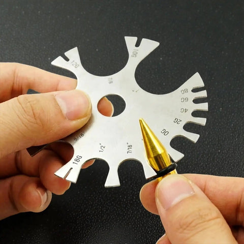 Dead On Piercing Gauge Measuring Tool Stainless Steel Body Jewelry Sizer Wheel Millimeter Chart For Ear Nose Ring Earring Belly Barbell And Tongue Piercing Professional Fit Check