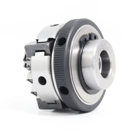 Side view of K02 50mm Mini Lathe Chuck 4 Jaw Self Centering M14 Thread Mount for CNC Router Engraver Milling Machine.