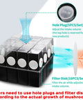 Three Set Mushroom Grow Kit Monotub With Filter Disks 43.5 Quart Vegetable Planting Tray components with filter disks and hole plugs