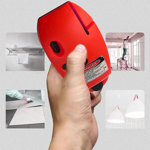 Pro Grade 90 Degree Laser Level Gauge With Cross Line Projection And Wall Mount, Ultra Accurate Measuring Meter For Leveling Walls, Hanging Art, Shelves, Pictures, And Cabinet Installations red handheld tool