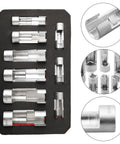 Line Socket Set Pro Grade 10mm To 22mm For Fuel Lines And Brake Pipes Nut Removal Tool Kit Chrome Vanadium Steel sockets