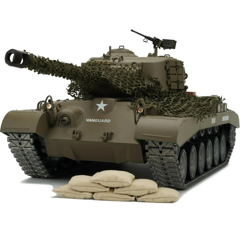 1 To 16 Scale Remote Control US M26 Pershing Tank Modified Edition With Upgraded Metal Tracks and Sandbags, Front View