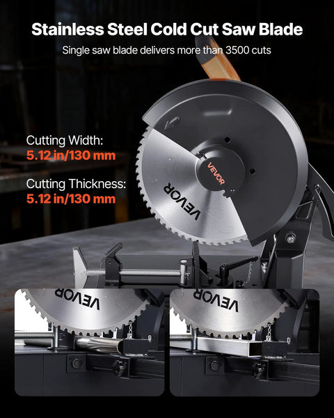 Beefy 14 Inch Metal Chop Saw With 3500W Brushless Motor And Adjustable 750 To 1200 RPM for cutting stainless steel