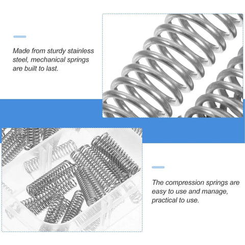 Heavy Duty Stainless Steel Compression Springs Assortment Kit 100 Piece Mix Mini Mechanical Coils in storage box