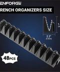 48 Piece Magnetic Wrench Organizer For Tool Box Drawer Wrench Holder With Metric And SAE Labels Modular Layout For Quick Grab And Go Access Space Saving Wrench Tray For Mechanics And Home Garage