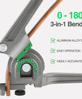 Heavy Duty Three In One Tubing Bender For HVAC Techs with aluminum alloy body and angle gauge for precision bends.