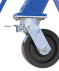 Steel Adjustable Height Gantry Crane With Locking Phenolic Casters 20 By 12 Ft Span 6000 Lb heavy duty wheel detail.