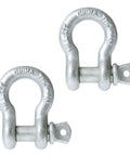 Heavy Duty 1 3/8 Inch Galvanized Screw Pin Anchor Shackles 2 Pack With 13.5 Ton Working Load Limit For Rigging, Lifting, Towing, Marine And Construction Use Durable Rust Resistant