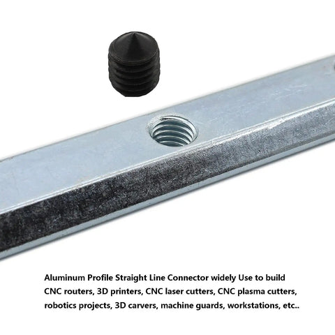 4 Pack Heavy Duty 3030 Series Aluminum Profile Straight Line Connector With M6 Screws resting on a zinc-plated bracket.