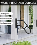 Tough As Nails U Shape Handrails For Outdoor Steps And Deck Wall Mount Grab Bar For Elderly Safety Support Heavy Duty Stair Railing mounted on porch.
