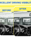 Before and after comparison showing clear visibility with Top Tier J Hook Windshield Wiper Blades Set Of 2 Drop In Slick Bracketless.