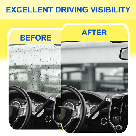 Before and after comparison showing clear visibility with Top Tier J Hook Windshield Wiper Blades Set Of 2 Drop In Slick Bracketless.
