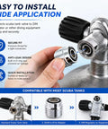 Two Pack Must Have Scuba Diving Tank Valve Adapter G Five Eighths To Five Sixteenths High Pressure Air Tank Regulator Adapter With O Ring Seal Anti Leak Stainless Steel Diving Accessory shown with connection details