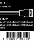 Zyklop Bit Socket Set Three Eighths Inch Drive Seven Pieces With Holding Function Non Impact barcode and product details.