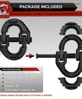 2 Pack Half Inch Safety Chain Connector Link With G80 Hammerlock Tow Hitch Coupling Package Details