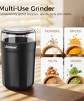 One Touch Coffee Grinder With Stainless Steel Blades For Beans Spices And Dry Grinding Adjustable Coarse To Fine