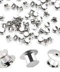 Heavy Duty Metal Pin Backs 30 Pack Snap On Quick, shiny metal fasteners for secure attachment of badges and patches.