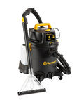 Professional Grade Wet Dry Upholstery Shampoo Vacuum Featuring Remote Control Handle And Six Gallon Tank For Autos Carpets And Furniture Bad Ass Dirt Hog Rig with clear extraction tool.