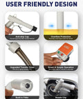 User-friendly design features for No Strings Attached Cordless Fuel Transfer Pump With Auto Stop For Gas Cans And Oil Jugs 3.5 GPM.