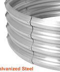 Close-up of Heavy Duty Galvanized Fire Pit Ring For Outdoor Wood Burning 8 Piece Metal Firepit Liner With 0.8mm Thick Steel