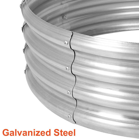 Close-up of Heavy Duty Galvanized Fire Pit Ring For Outdoor Wood Burning 8 Piece Metal Firepit Liner With 0.8mm Thick Steel