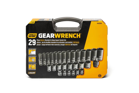 Beefy 29 Piece 3 8 Inch Drive 6 Point Impact Socket Set With Standard And Deep Sockets Metric And SAE Chrome Molybdenum Alloy Steel