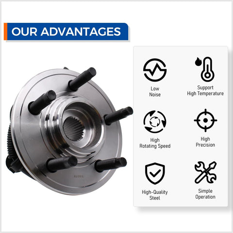 Set Of 2 Front Wheel Hub Bearing Assemblies For Ford Explorer 2006 To 2010 And Explorer Sport Trac 2007 To 2010 Plus Mercury Mountaineer 5 Lug With ABS Drop In Replacement Ready To Roll Smooth Ride Quiet Operation