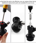 Ball Lock Keg Quick Disconnect Set With 5/16 Barb And 1/4 Barb Fittings, 2 Pairs, Leak-Proof Corny Keg Fittings Kit For DIY Homebrewing, Rotating Nut Adapter, Easy Gas And Liquid Line Connections, black disconnect parts exploded view