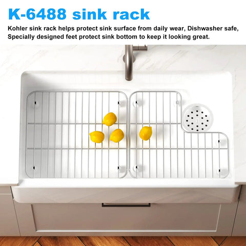Bottom Basin Rack Set For K-6488 And K-6489 Kitchen Sinks Left And Right Stainless Steel Replacement in sink with lemons