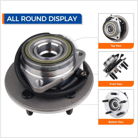 Front Wheel Hub And Bearing Assembly 515029 For 2000-2003 Ford F-150 And 2004 Heritage 4WD With ABS - Beefed-Up Replacement