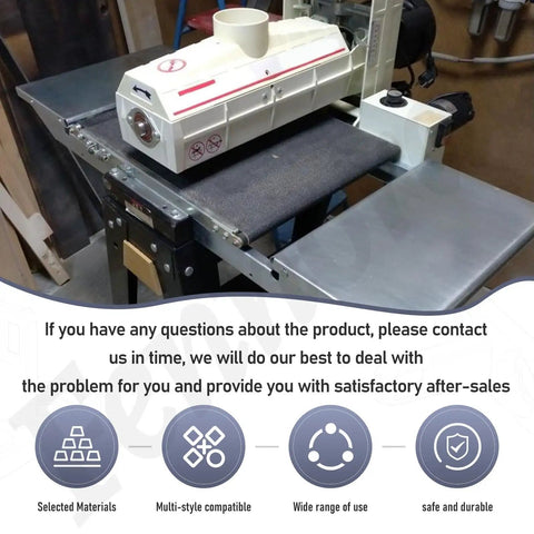 Replacement Drum Sander Feed Belt Conveyor Measuring Sixteen And A Quarter Inch Wide And Forty Three And A Half Inch Circumference Fits Jet And Performax 16 32 Plus Drum Sanders Includes All Shown Accessories For Quick Plug And Play installed on sander