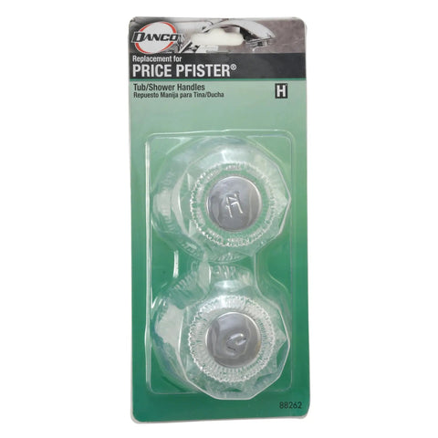Clear Acrylic Tub And Shower Faucet Handles For Contessa And Windsor Faucets Fits Price Pfister, packaged view
