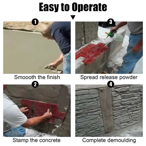 Step-by-step concrete stamping with Dope Slate Texture Polyurethane Stamp Mat For Concrete Stamping 400x200x15mm Pro Grade Durable Cement Pattern Tool With Easy Grip Handles And Seamless Reusable Surface For Custom Slab Projects