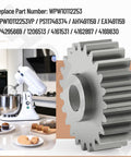 Upgraded Mixer Worm Gear Replacement Kit For Popular Stand Mixers With Durable Heavy Duty All Metal Construction No Plastic Gear WPW10112253 Compatible Includes Replacement Part Numbers 1 Pack Easy Install in kitchen setting next to stand mixer.