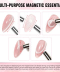 Cat Eye Gel Nail Polish Set With Magnetic Kit, 12 Colors 5ml Bottles shimmer effect demonstration with magnet
