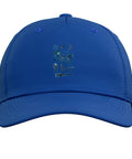 Chill Out With This Dope Royal Blue Baseball Hat Perfect For Machinists And CNC Pros Featuring Adjustable Fit And Cool Vise Gauge Square Print Design You Gonna Love The Style, front view showing print.