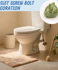 Dang Cute Frog Themed Ceramic Toilet Bowl Bolt Covers Two Piece Kit on a toilet, enhancing bathroom decor and shielding bolts.
