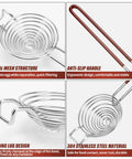 Egg Separator Spiral Tool For Yolk And White Kitchen Hack Stainless Steel Dishwasher Safe Extra Long Handle Works With XL Jumbo Eggs
